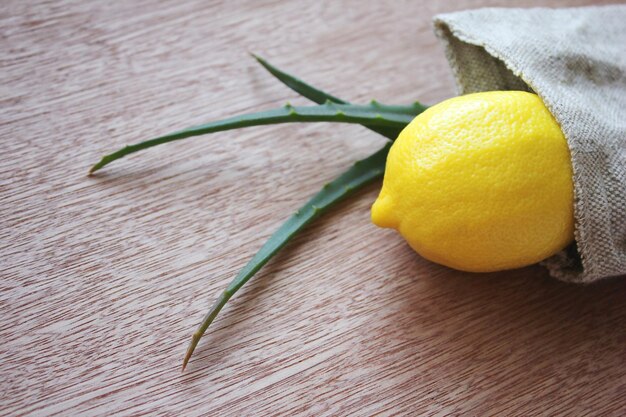 High angle view of fruit on table