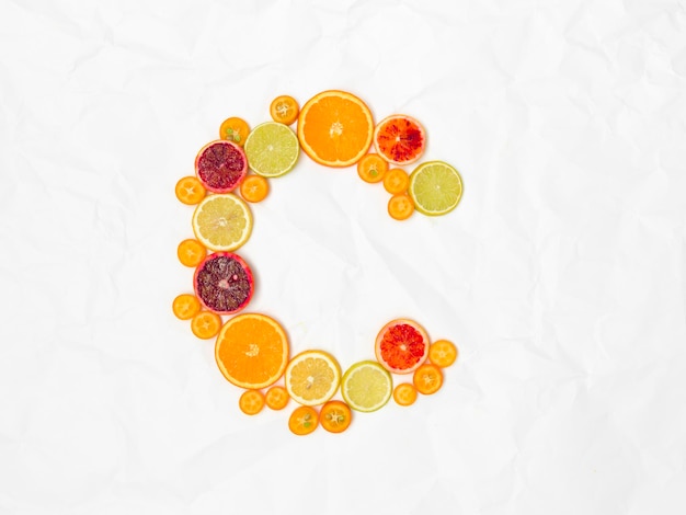 Photo high angle view of fruits against white background