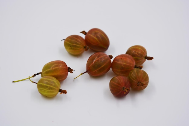 High angle view of fruits against white background