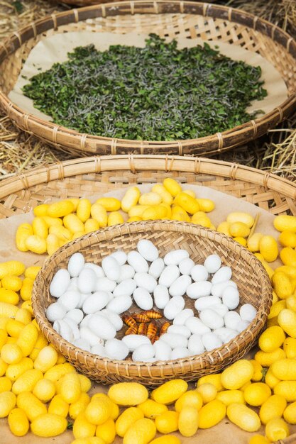 Photo high angle view of fruits in basket