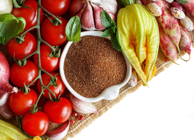 High angle view of fruits in basket