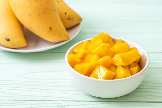 High angle view of fruits in bowl on table