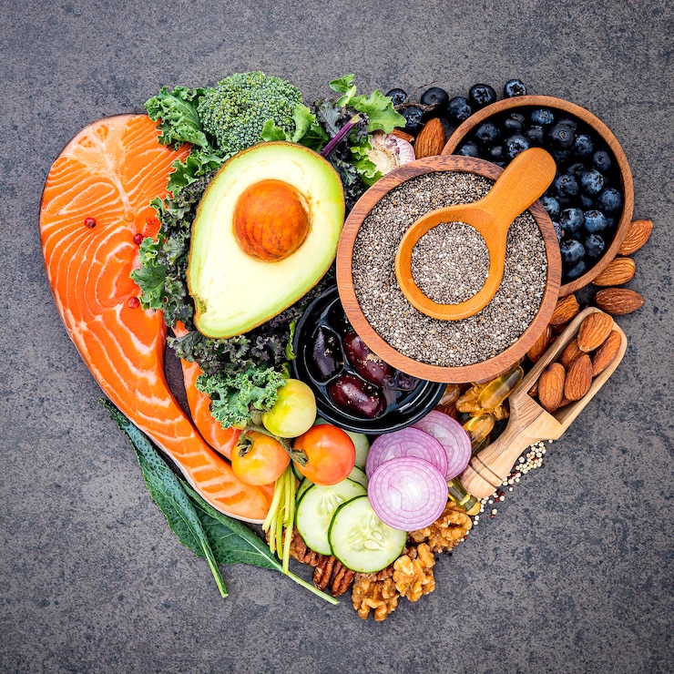 Photo high angle view of fruits in bowl