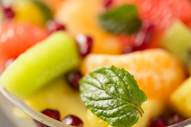 High angle view of fruits in bowl