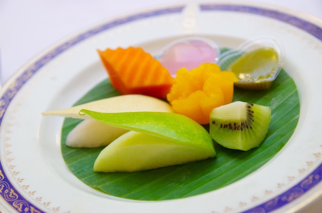 High angle view of fruits in bowl