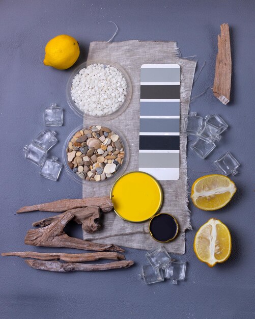 Photo high angle view of fruits on cutting board