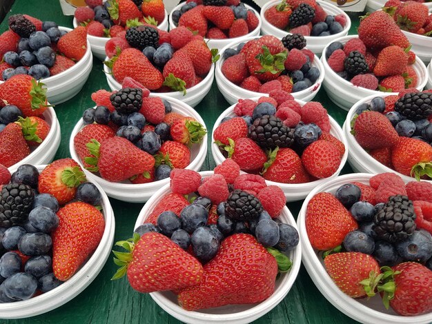 High angle view of fruits in market