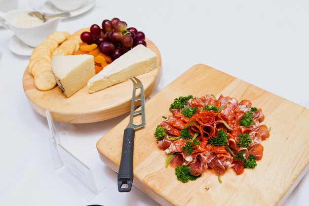 High angle view of fruits in plate on table