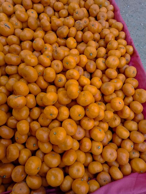 High angle view of fruits for sale at market stall