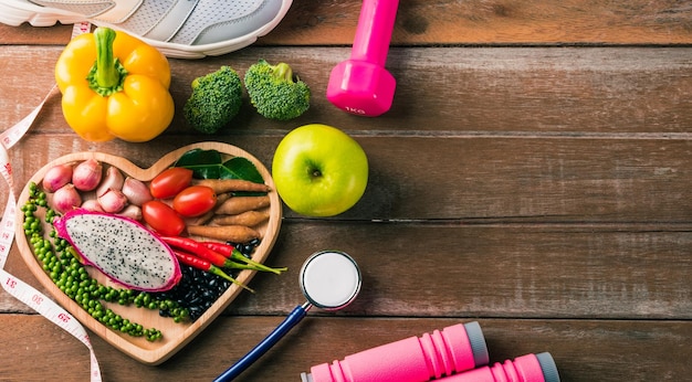 High angle view of fruits on table