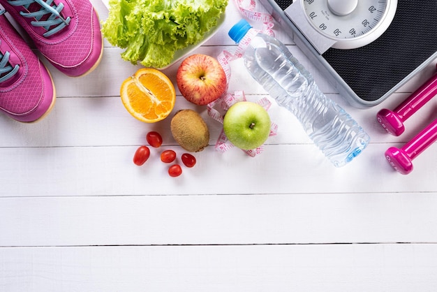 High angle view of fruits on table