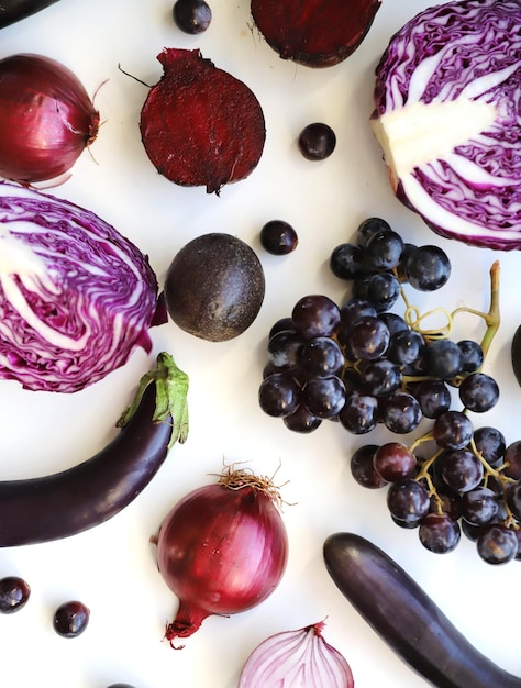 High angle view of fruits on table