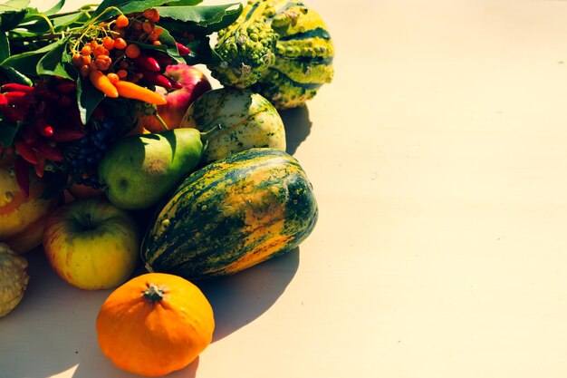 High angle view of fruits on table