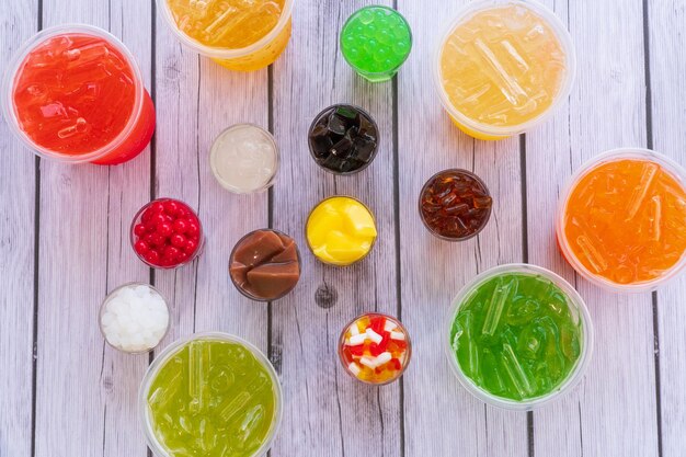 High angle view of fruits on table