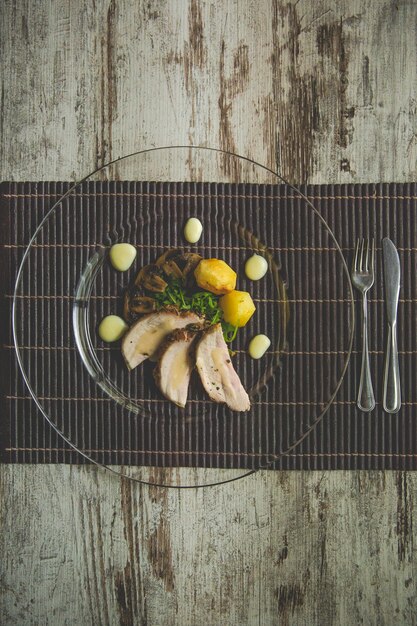 Photo high angle view of fruits on table