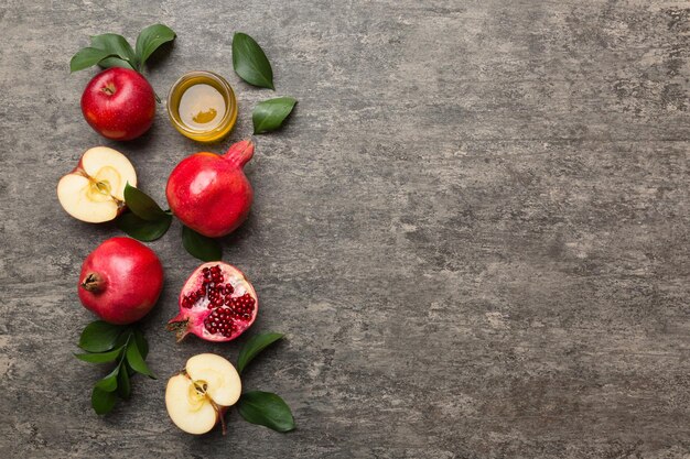 Foto vista ad alto angolo dei frutti sulla tavola