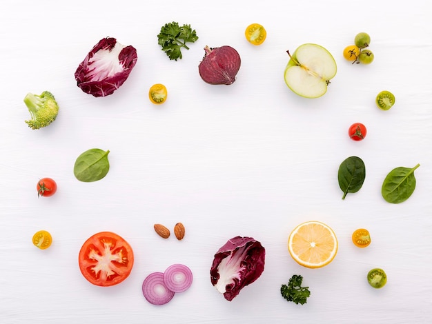 High angle view of fruits on table