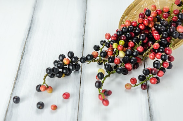 high angle view of fruits on table