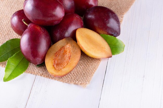 High angle view of fruits on table