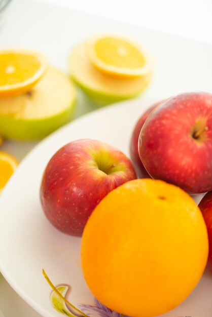 High angle view of fruits on table