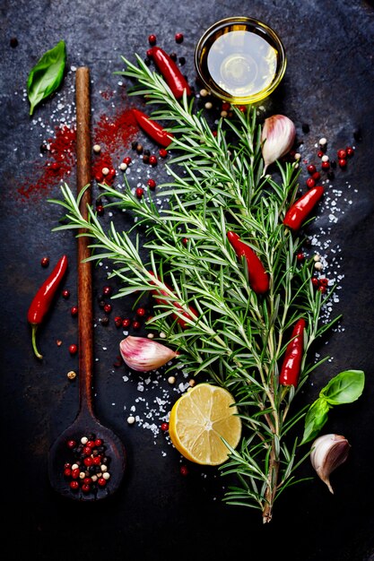 high angle view of fruits and vegetables on table