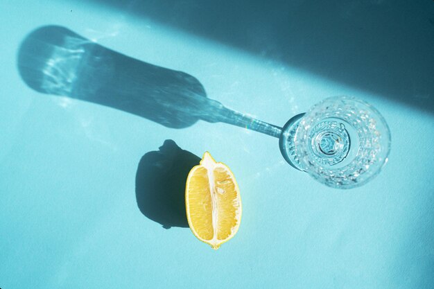 High angle view of fruits in water