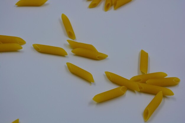 High angle view of fruits on white table