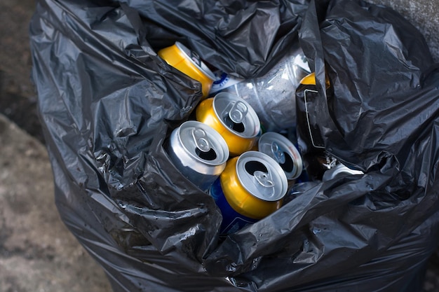 High angle view of garbage bin