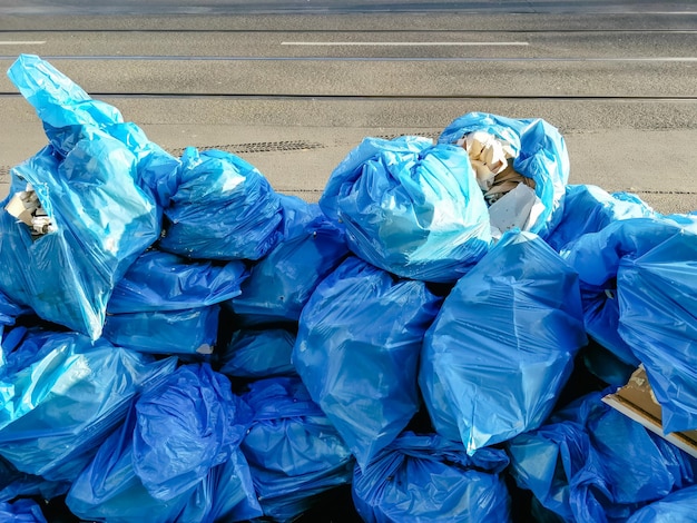 High angle view of garbage bin