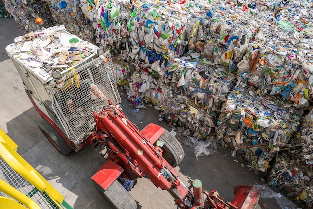 High angle view of garbage can