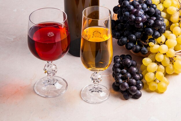 High angle view of grapes in glass on table