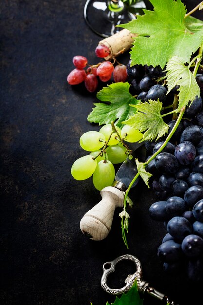 High angle view of grapes on table