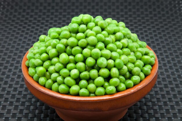 High angle view of green fruits in container