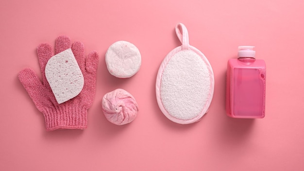 high angle view of heart shape over pink background