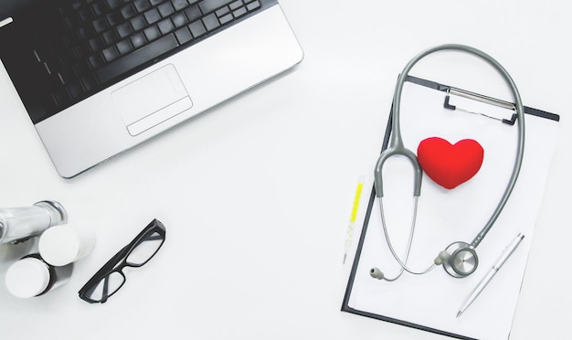 High angle view of heart shape on table