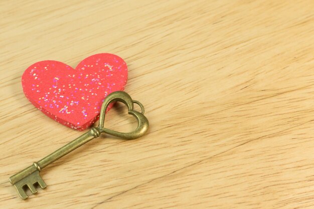 High angle view of heart shape on table