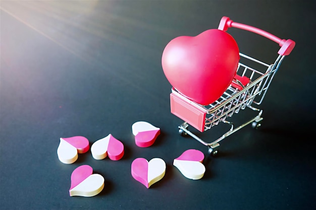 Photo high angle view of heart shape on table