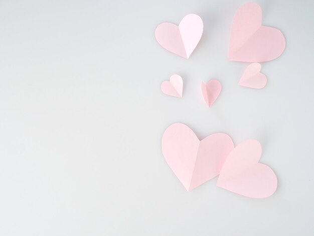 High angle view of heart shape on white background