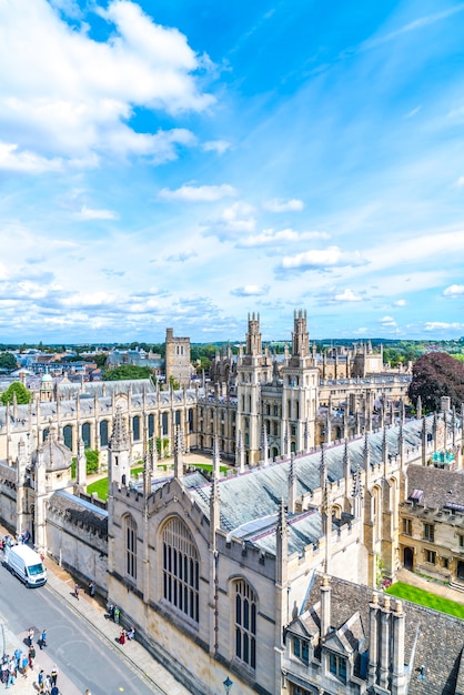 High angle view of High Street of Oxford City