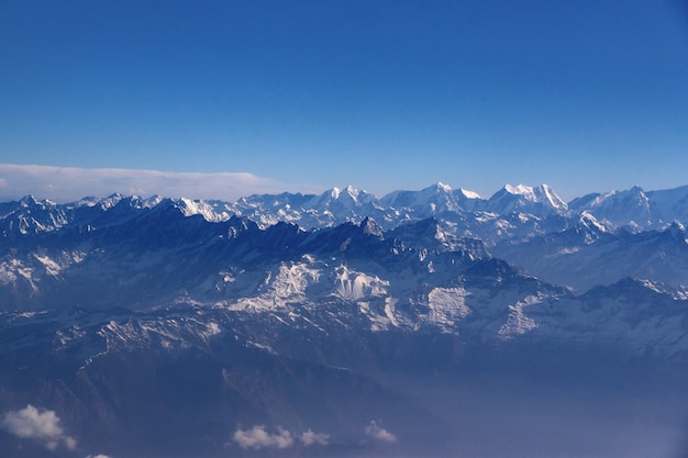 High angle view of the Himalayas northern Nepal.