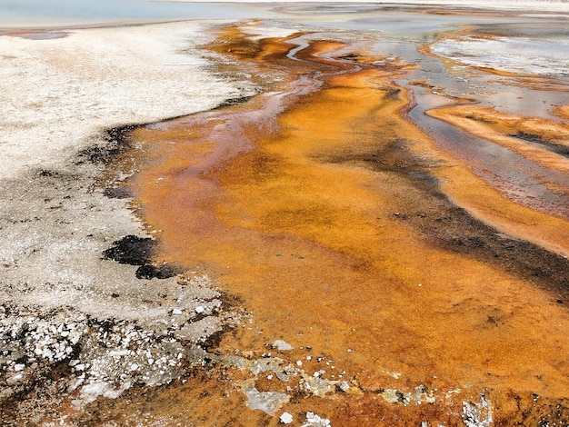 high angle view of hot spring
