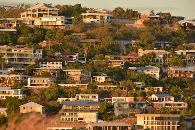 Photo high angle view of houses in city