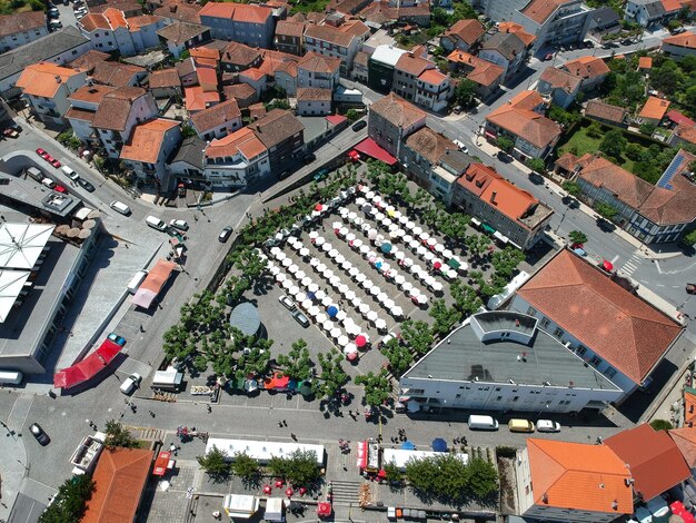 Photo high angle view of houses in city