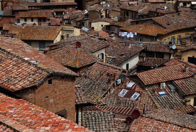 high angle view of houses