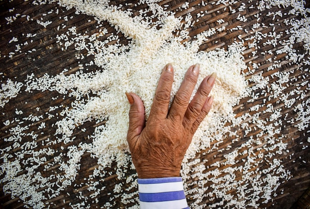 Foto vista ad alta angolazione della mano umana