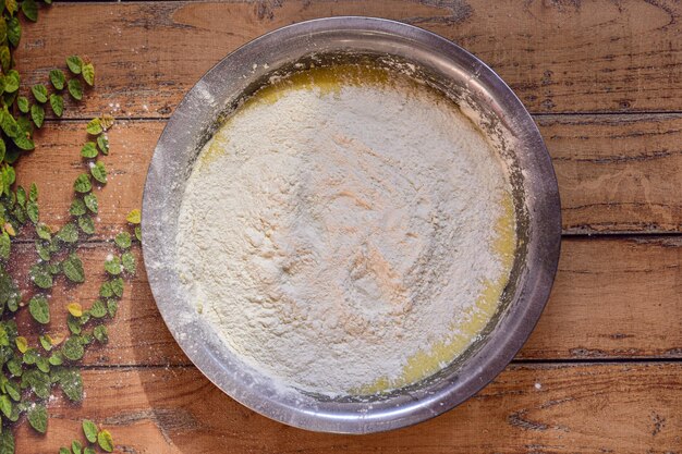 Photo high angle view of ice cream in bowl on table