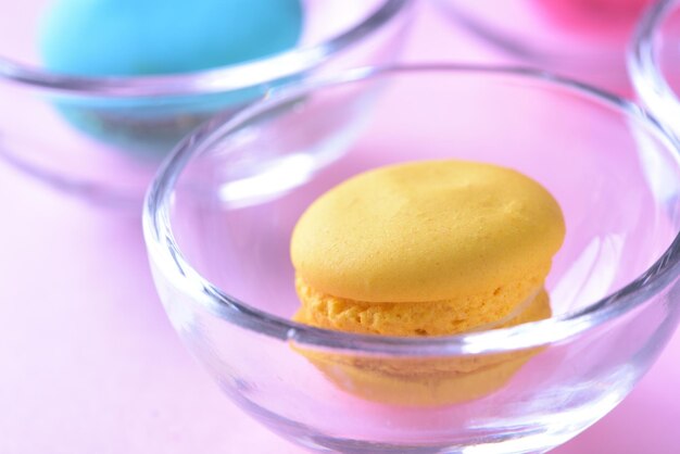 High angle view of ice cream in glass on table