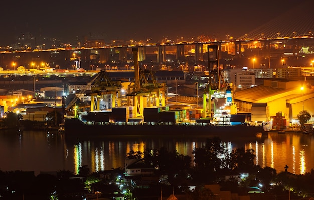high angle view of illuminated city buildings at night