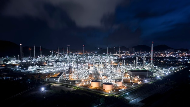 High angle view of illuminated city at night