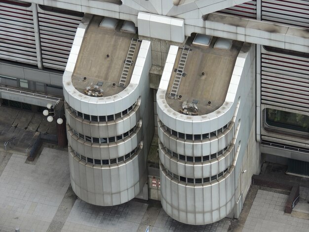 Photo high angle view of industrial building